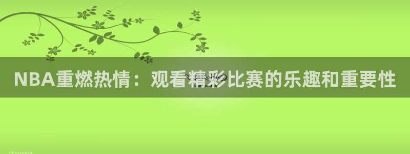 NBA重燃热情：观看精彩比赛的乐趣和重要性